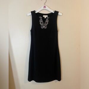 Magnolia Grace Women’s Black Sleeveless evening Sheath Mini Dress shiny Beads